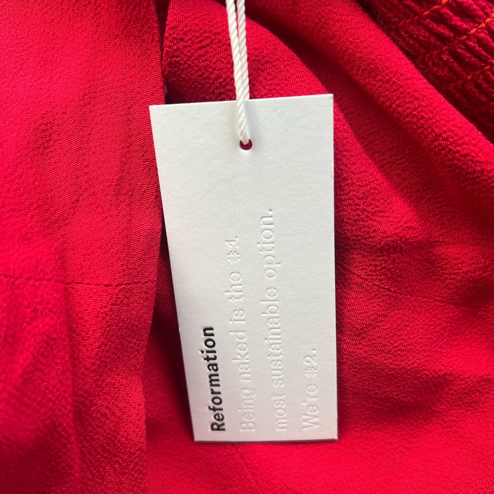Reformation Holden Mini Dress Cherry Red NWT Size 12 - Picture 8 of 10